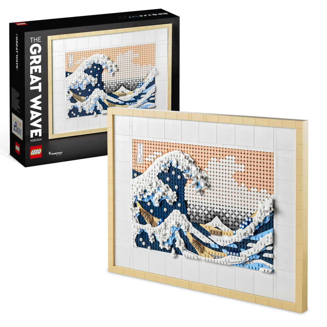 LEGO 31208 Art Hokusai – Grosse Welle, 3D Japanische Wanddeko, Bastelset, gerahmte Ozean-Leinwand, H