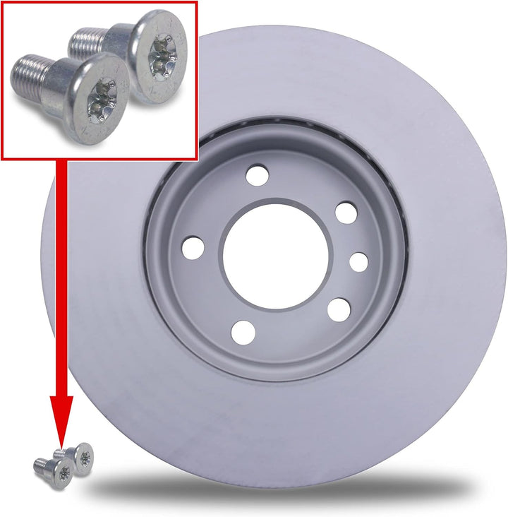 ATE Bremsenset Vorderachse inkl. Bremsscheiben vorne Ø 308 mm belüftet und Bremsbeläge vorne + Warnk