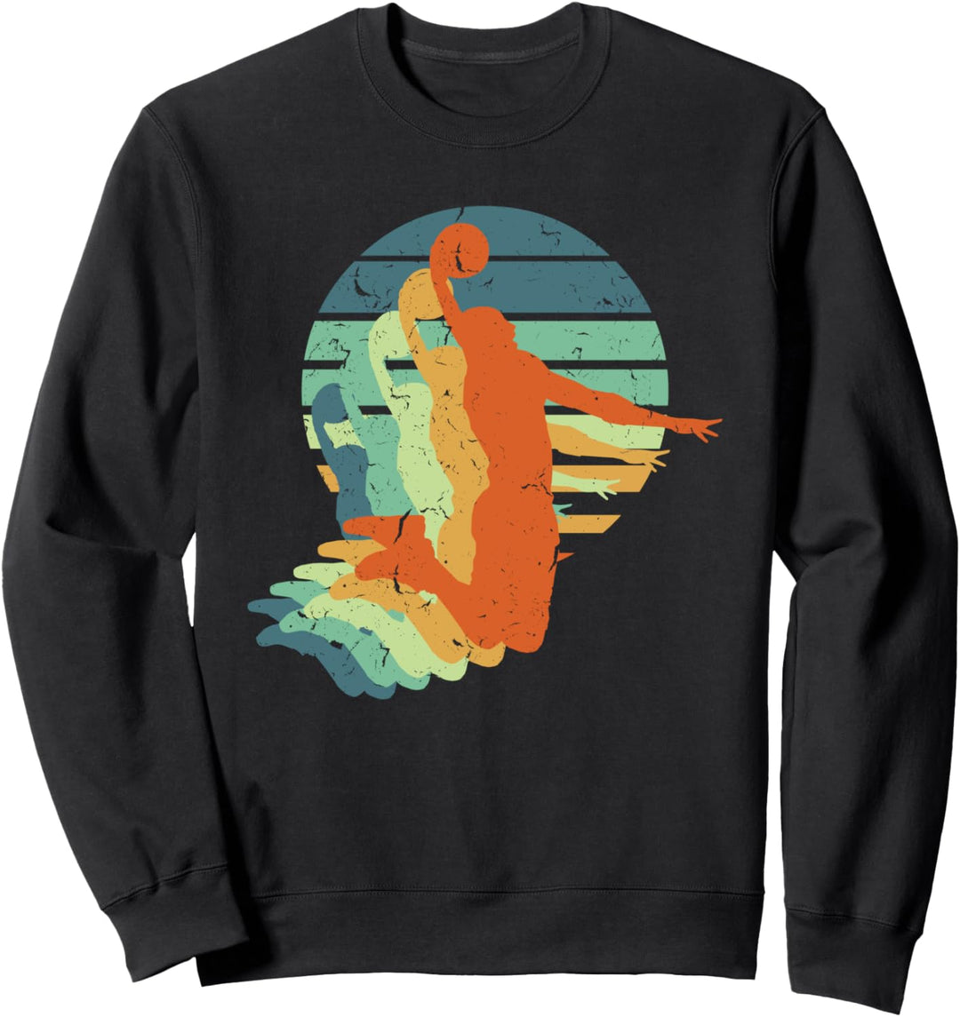 Basketballspieler Sportfans Retro Vintage Basketball Sweatshirt