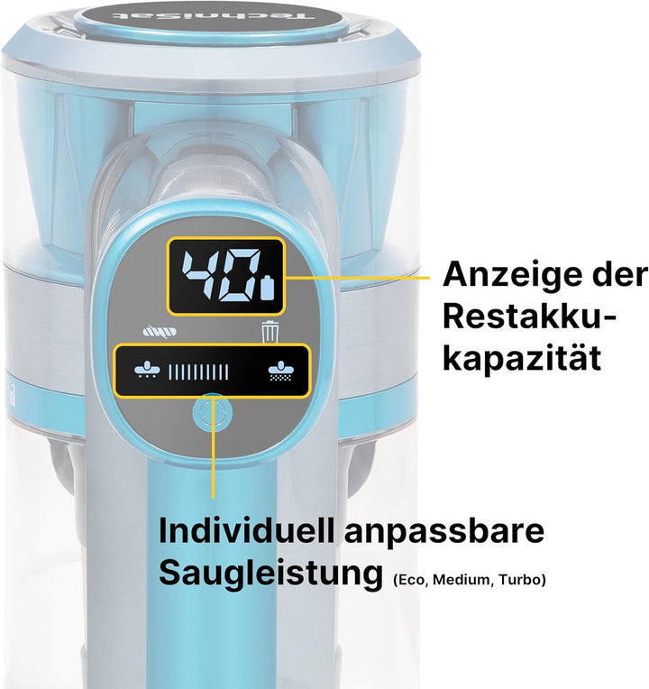 TechniSat TECHNIMAX AS2 – kabelloser Staubsauger, Akku, bis zu 60 Min. Laufzeit, Saugleistung 30000