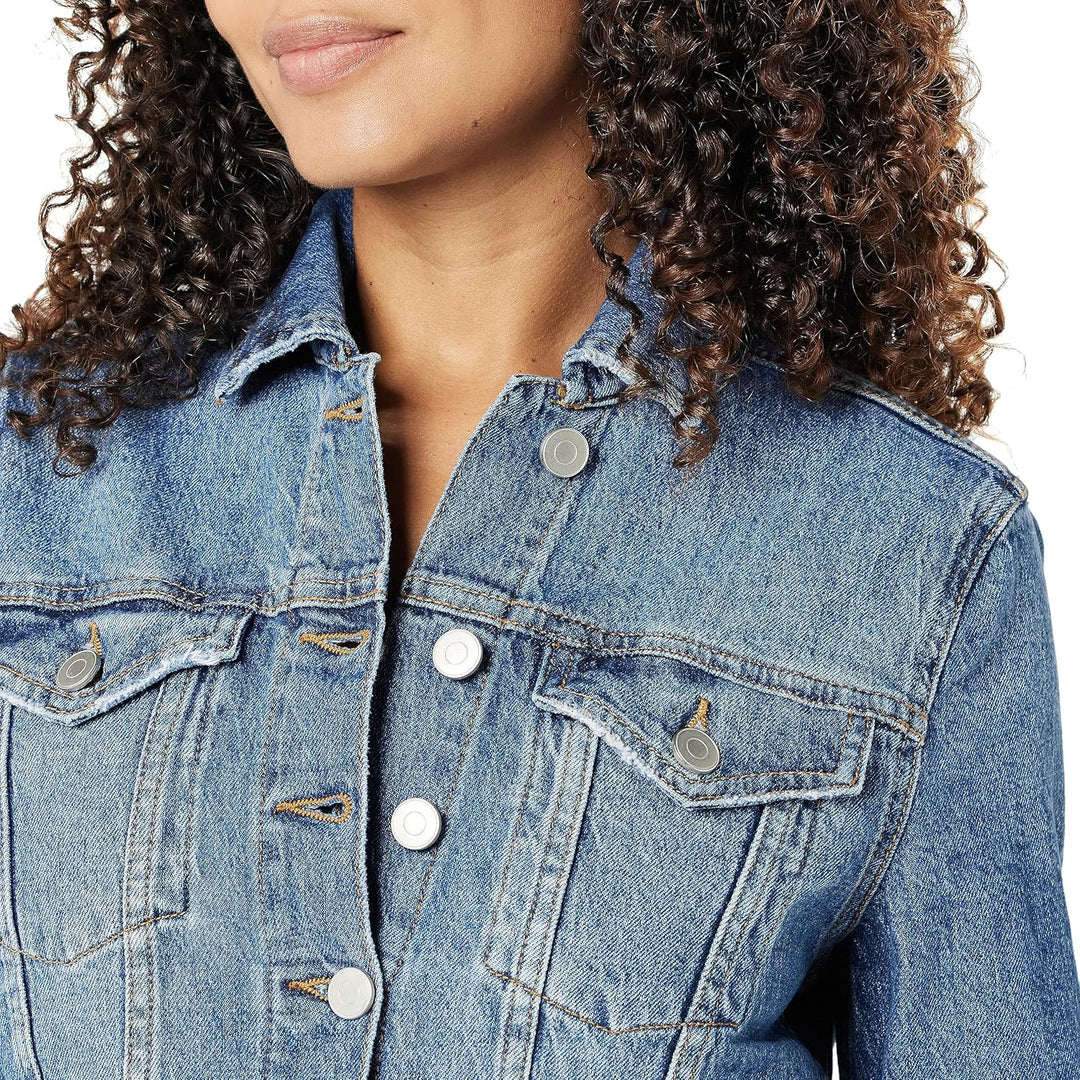 The Drop Jeansjacke für Damen, Jai Kurz geschnitten XS Mittleres Indigoblau, XS Mittleres Indigoblau