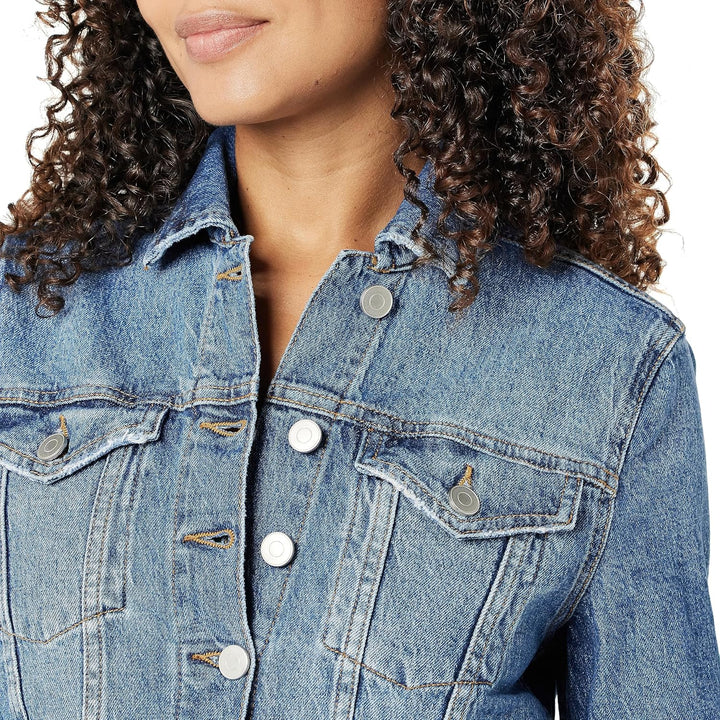 The Drop Jeansjacke für Damen, Jai Kurz geschnitten XS Mittleres Indigoblau, XS Mittleres Indigoblau