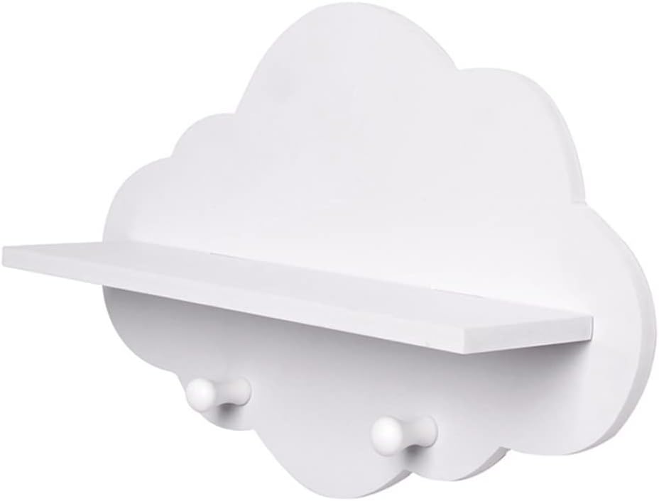 Wolkenregale, weisse Wolkenform, schwebendes Holzregal, Kleiderbügel, Aufbewahrungsregal, Kinderzimm