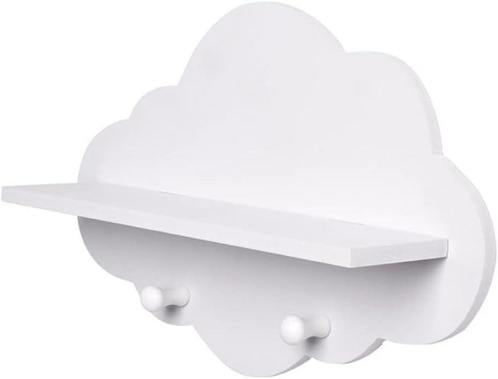 Wolkenregale, weisse Wolkenform, schwebendes Holzregal, Kleiderbügel, Aufbewahrungsregal, Kinderzimm