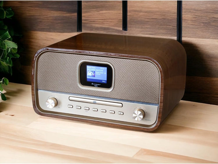 Soundmaster DAB970BR1 Retro Kompaktanlage Stereoanlage HiFi-Anlage DAB+ UKW CD-Player MP3 USB Blueto