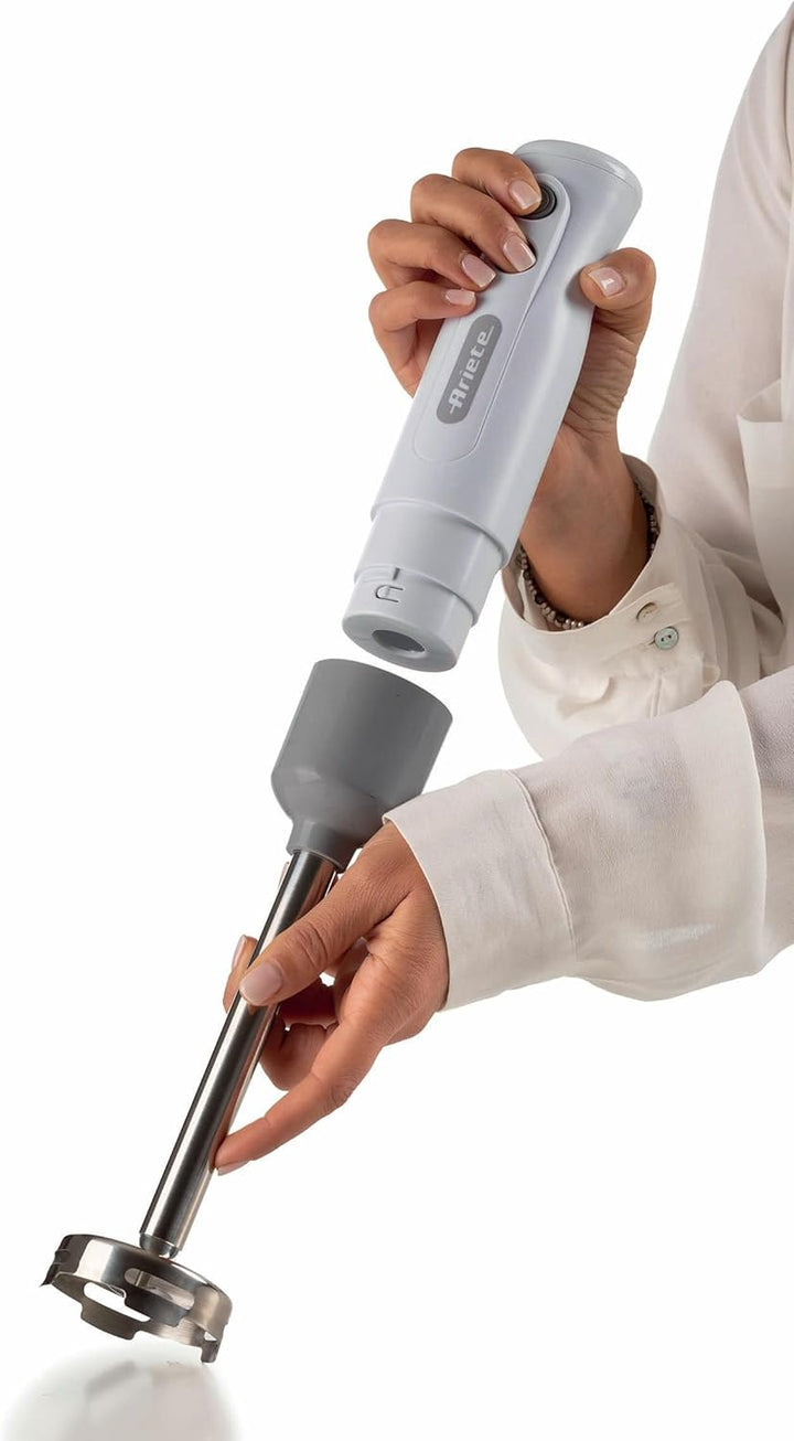 Ariete Breakfast 606 Stabmixer mit Zerkleinerer, Mini-Pürierstab mit 2 Geschwindigkeiten, Edelstahlk