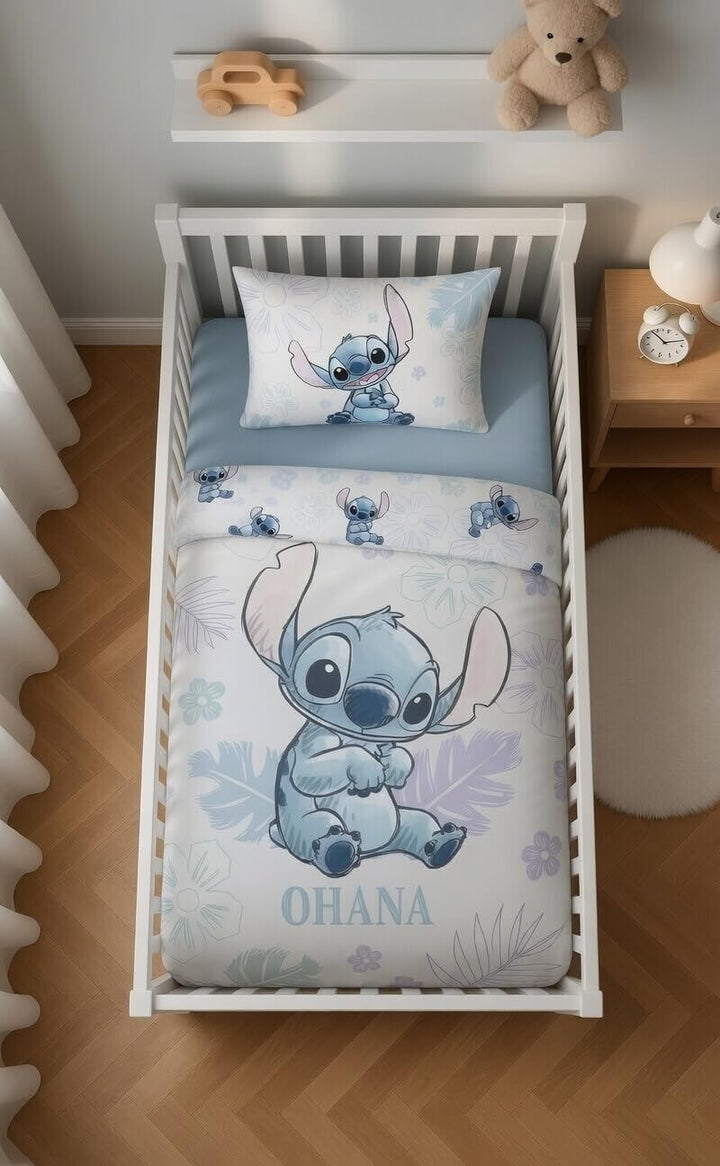 Jerry Fabrics Stitch Ohana Wendebettwäsche 100x135 cm mit Kissenbezug 100% Baumwolle