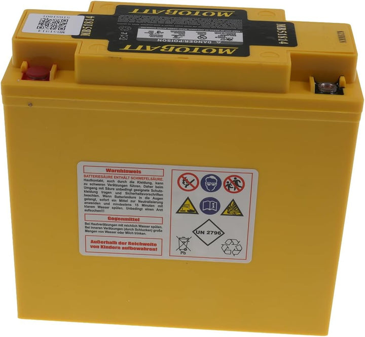 MOTOBATT Batterie 12 V 22 Ah (MB51814) [wartungsfrei & versiegelt] kompatibel für BMW K 1300 GT 2009