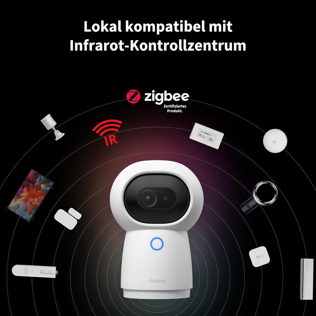 Aqara 2K Sicherheitstür-Kamera Hub G3, AI Gesichts- und Gestenerkennung, 360° Betrachtungswinkel dur