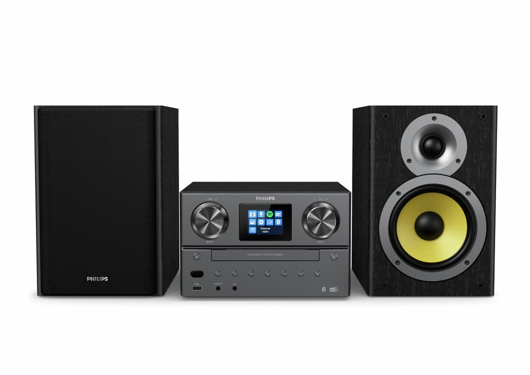 Philips Mini Stereoanlage mit Bluetooth/Spotify Connect, DAB+, UKW-Radio, USB, CD-Player, MP3, Bassr