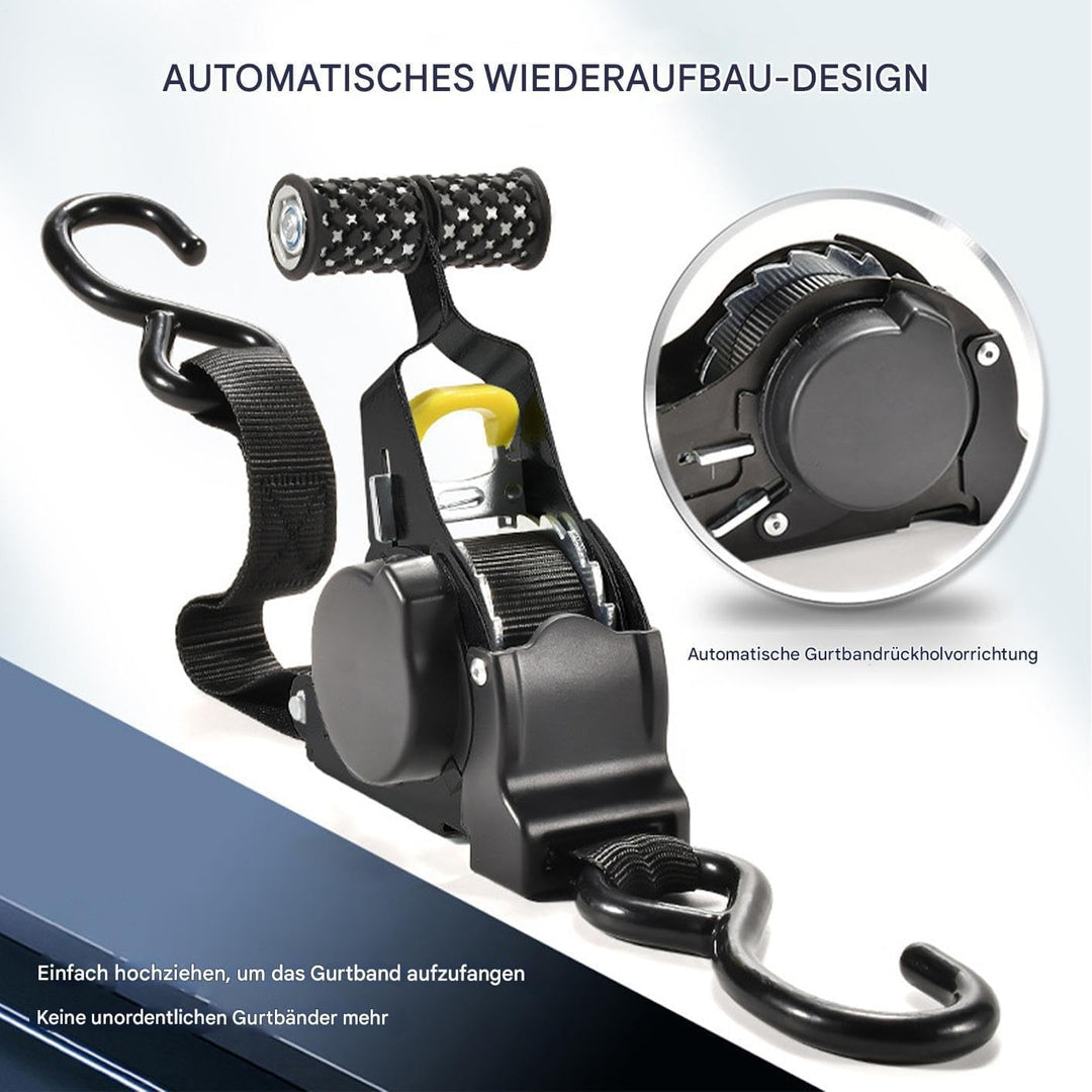 Retractable Ratchet Straps, Auto Retracting Ratcheting Tie Down Belts, 6.69x12.99 Inches Conveneint