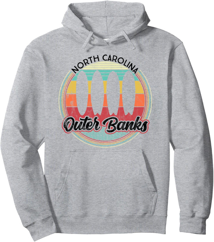 Äussere Banken OBX. Retro Surfer Bus Vintage Van - Brandung Pullover Hoodie