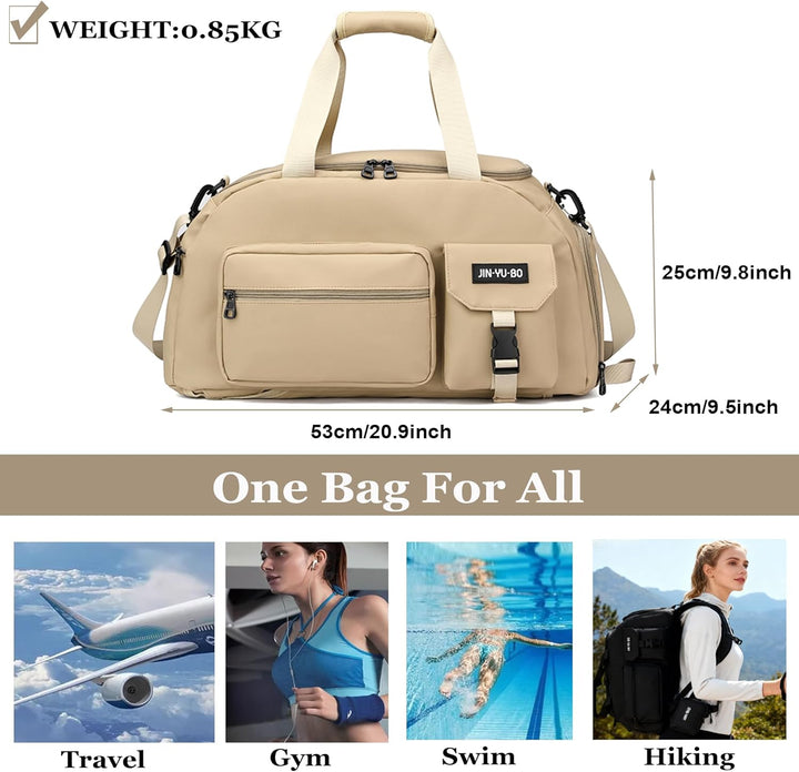 Sporttasche Damen Herren 32L Reisetasche mit Schuhfach Nassfach Trainingstasche mit Rucksack Weekend