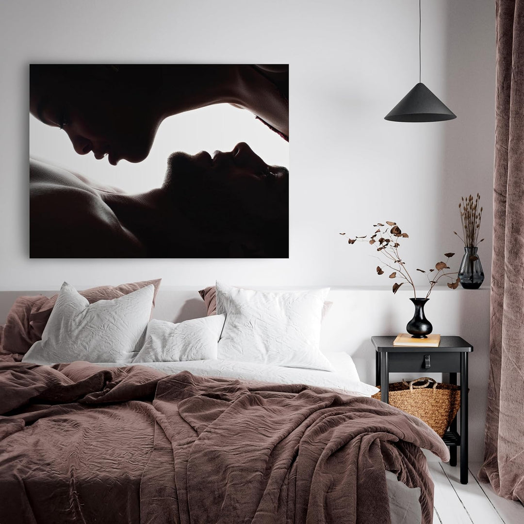 wandmotiv24 Model Motive als Leinwandbild, 80x60cm, Querformat, Mann & Frau, Yin & Yang, Photo, Mode