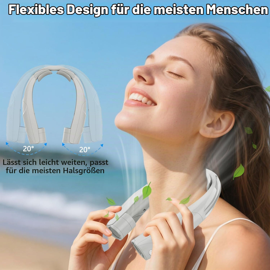 Nackenventilator, 6 Geschwindigkeiten Tragbarer Hals Ventilator, 6000 mAh (6-20 Std. ) Ventilator US
