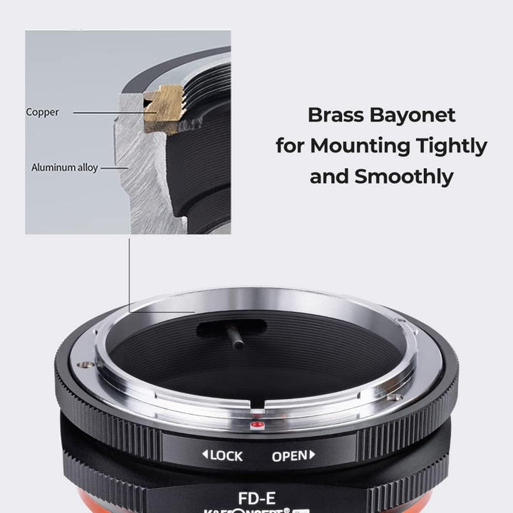 K&F Concept M13105 FD-NEX Hochpräziser Objektivadapter Canon FD Adapterring für Canon FD Objektiv au