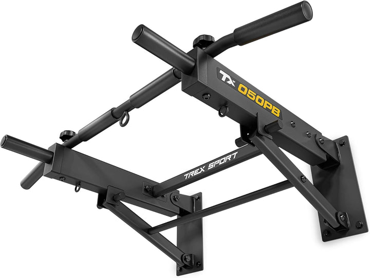 TREX SPORT Klimmzugstange klappbar zur Wandmontage TX-050PB | 6 rutschfeste Schaumstoffgriffe, Boxsa