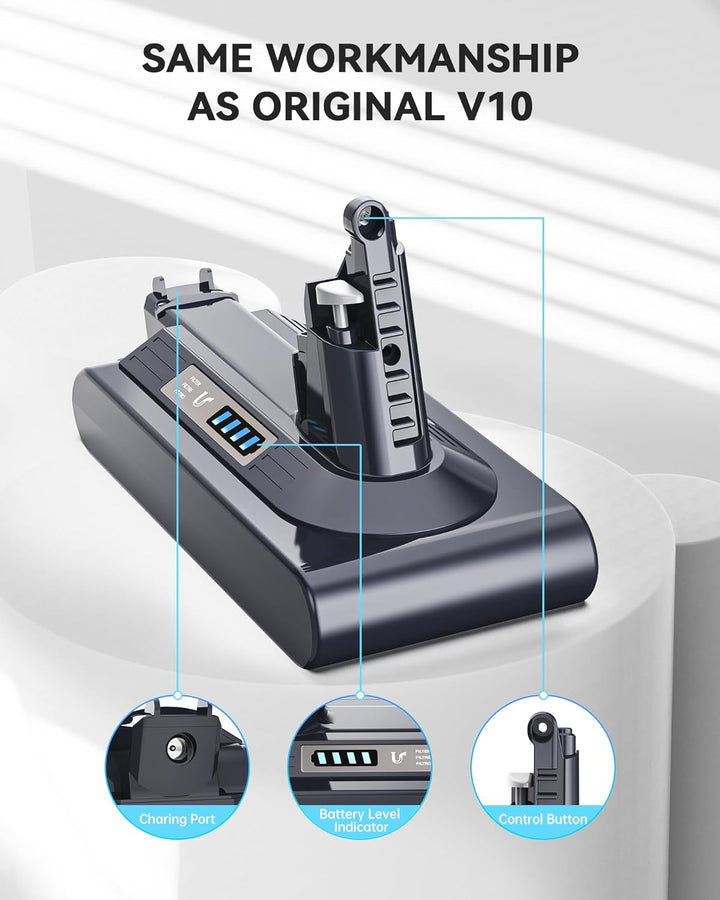 6500mAh Akku für Dyson V10 SV12, Morpilot Ersatzakku für V10 Absolute Animal Motorhead Fluffy Extra