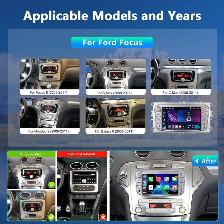Qualcomm 8 Core 4GB+64GB Carplay Autoradio für Ford Focus II MK2/S-Max/Mondeo MK4/Galaxy II C-Max 06