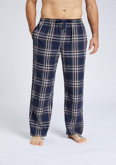 JupiterSecret Herren Pyjamahose Lang Schlafanzughosen für Herren Karierte Nachtwäsche 3er Packs Flan