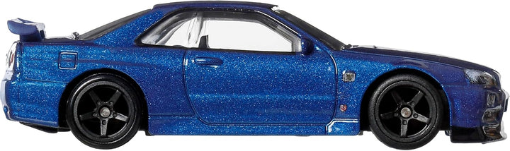 Hot Wheels Premium Car Culture Spielzeugauto im Massstab 1:64 Druckguss Nissan Skyline R34 GTR Zeitl