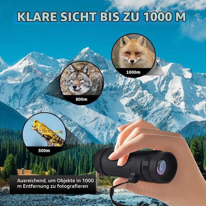 8X Monokular, Handmonokular, Miniatur-Monokularobjektiv, Taschenmonoskop, Tragbares Teleskop, Einzel