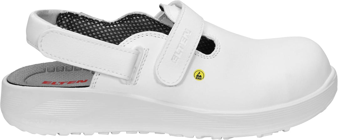 Berufsschuhe ELTEN MICHEL WHITE ESD SB, Herren, Clogs, leicht, weiss, Stahlkappe - Grösse 47 47 EU,