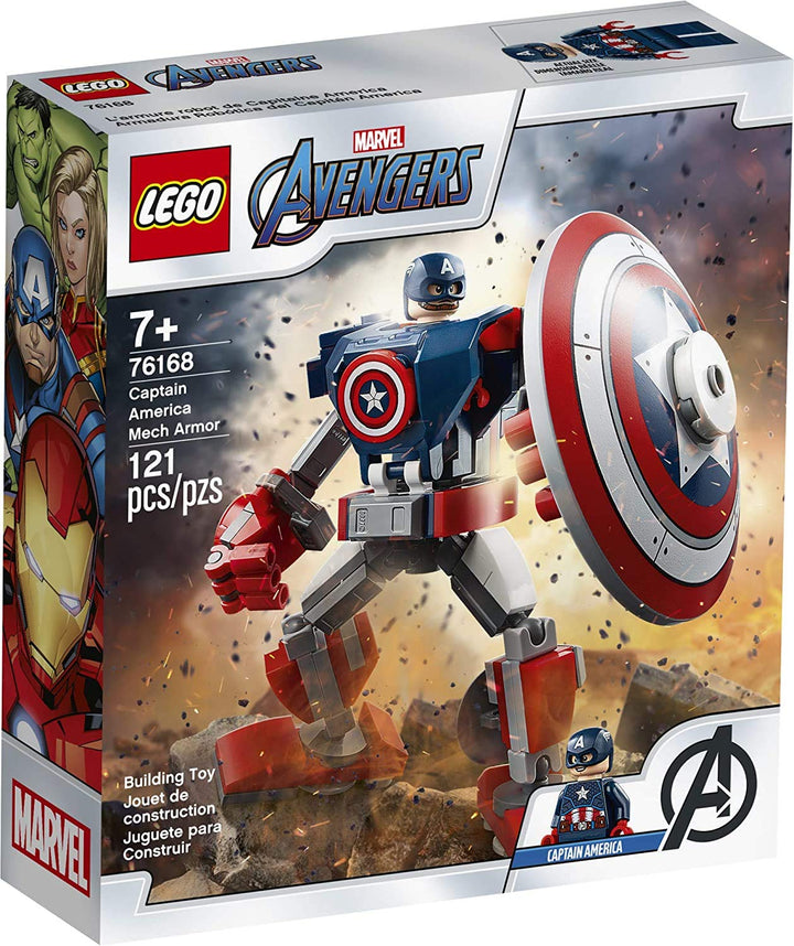 LEGO Marvel Avengers Classic Captain America Mech Armor 76168 Collectible Captain America Shield Bui