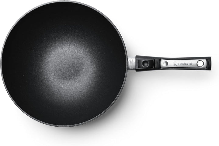 Sand & Stein – SlimLine Fusion Wok 30 cm I Induktion I Handmade in Germany I Für alle Herdarten geei