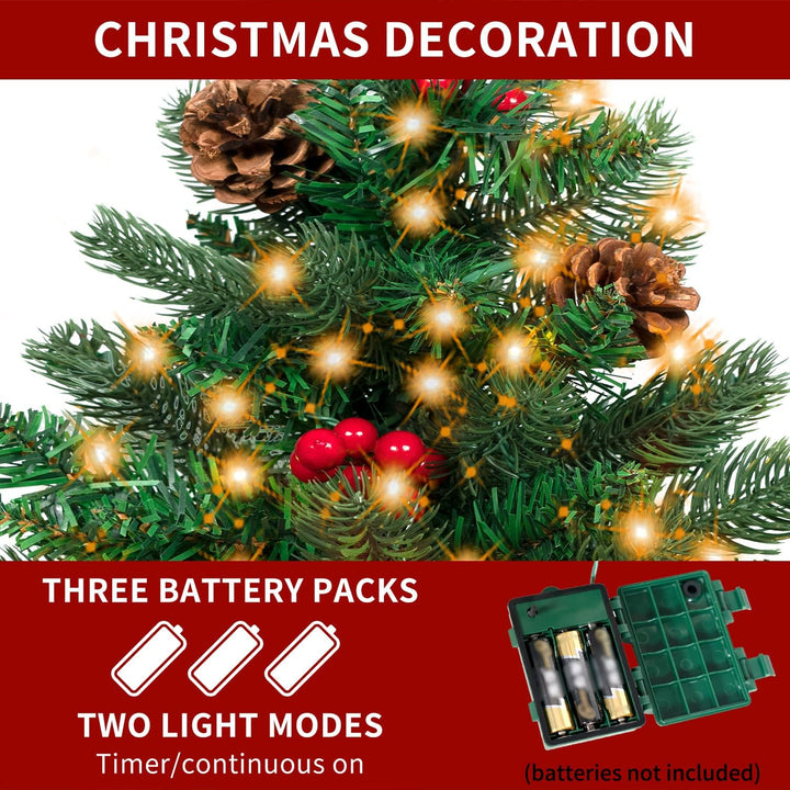 50cm Mini Weihnachtsbaum mit 36 LEDs in Warmweiss, Christmas Tree für Innen und Aussen Tischplatte T
