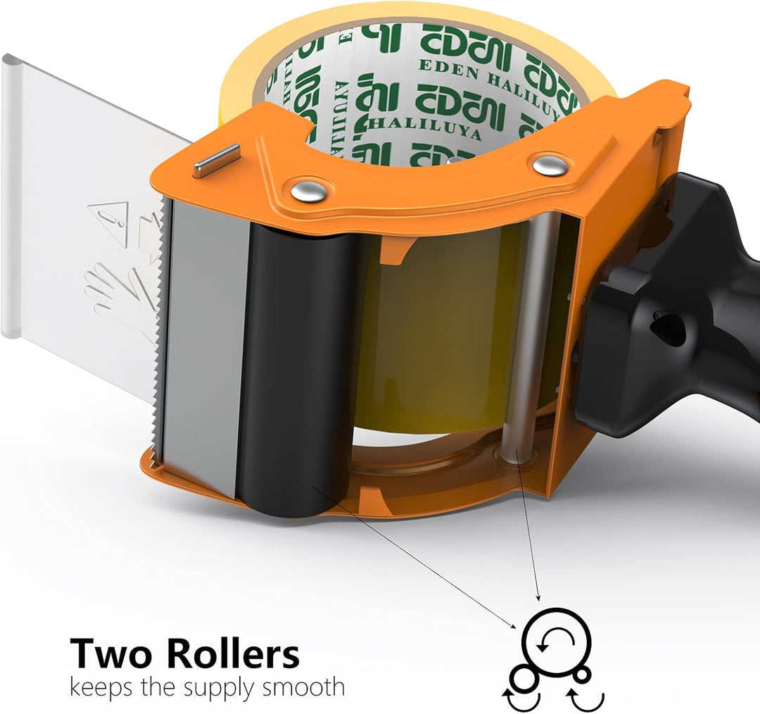 Packetband Handabroller mit Bremse Metallgehäuse Schnell Reload Klebebandabroller, Paketklebeband Pa