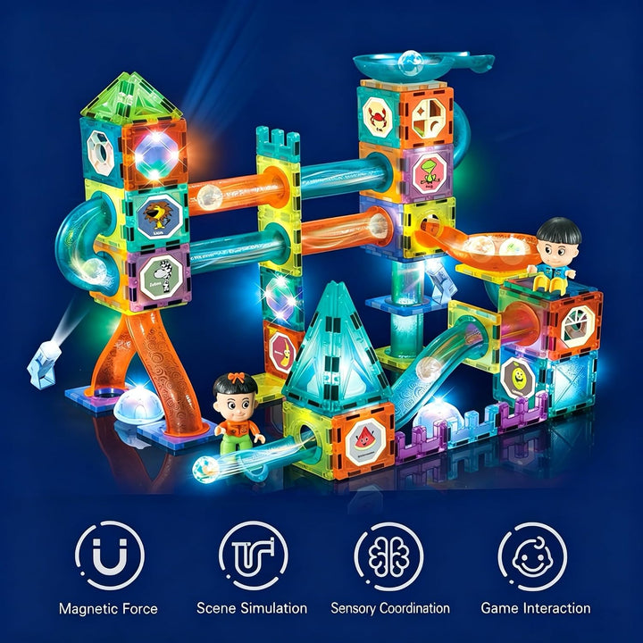 Magnetische Bausteine für Kinder, Magnetspiel für Kinder ab 3 Jahren, 3D-Lernspielzeug im STEM-Stil