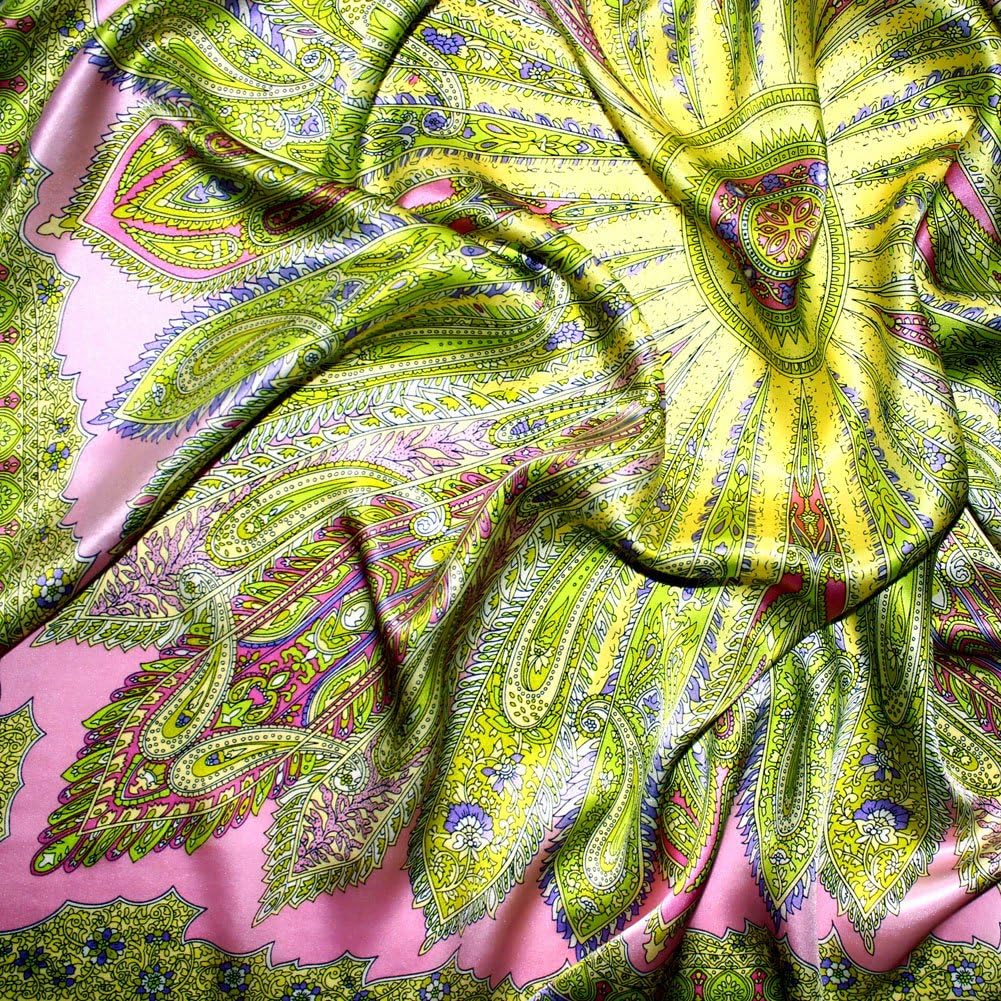 Lorenzo Cana Luxus Damen Seidentuch aufwändig bedrucktes Tuch 100% Seide 100 x 100 cm harmonische Fa