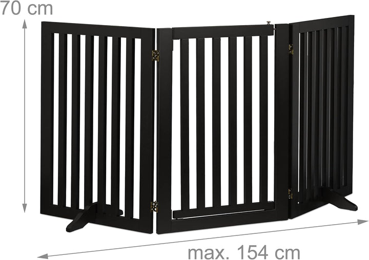 Relaxdays Absperrgitter, HxB: 70x154 cm, faltbar, mit Tür & Füssen, freistehendes Hunde Schutzgitter