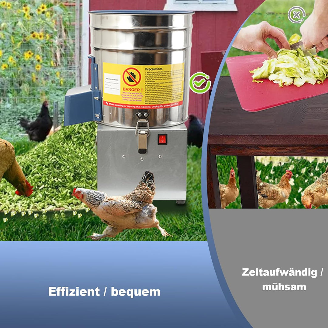 Elektrische Futterhäcksler Gemüseschneider,220V Edelstahl Grünfutterschneider Grasschneider,Futterhä