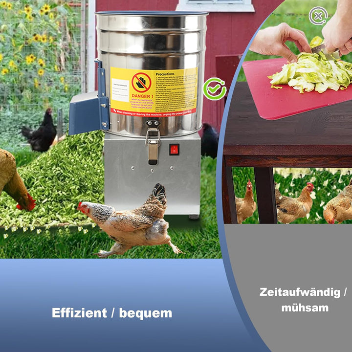 Elektrische Futterhäcksler Gemüseschneider,220V Edelstahl Grünfutterschneider Grasschneider,Futterhä