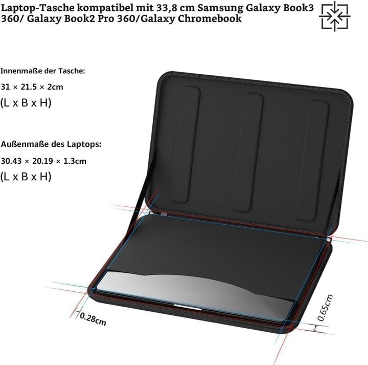 Smatree Samsung Galaxy book3 13 Zoll Hartschalen, Tragetasche für Samsung book3 360 13,3 Zoll, mit H