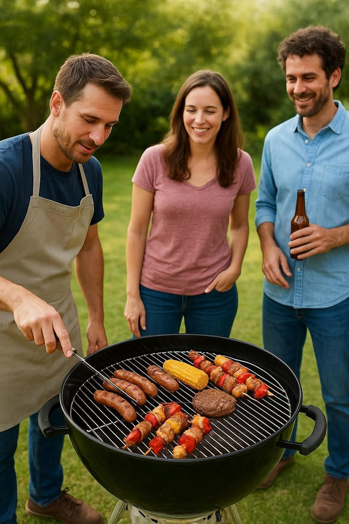 Grillrost Edelstahl Rostauflage klappbar Rostfrei von Brandsseller Rund Ø 54,5 cm für Weber 57 cm ge