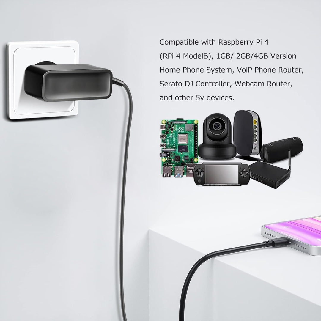 KFD Netzteil 5V 3A USB C Ladegerät für WiiM Pro Plus AirPlay 2 Receiver, Fender x Teufel ROCKSTER GO