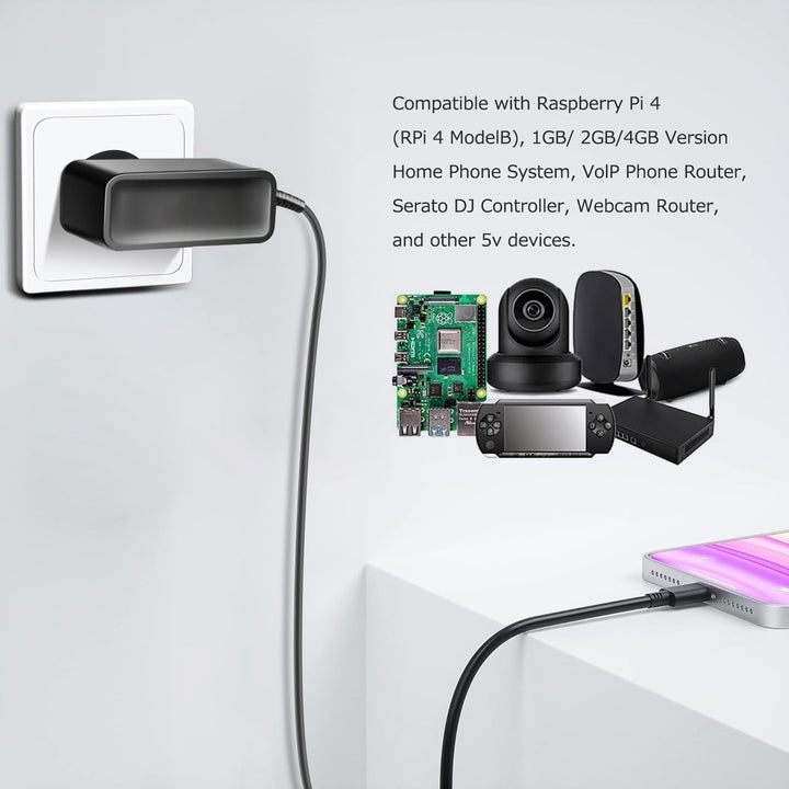 KFD Netzteil 5V 3A USB C Ladegerät für WiiM Pro Plus AirPlay 2 Receiver, Fender x Teufel ROCKSTER GO