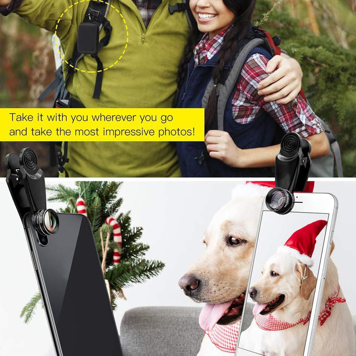 7-in-1-Objektiv-Set für Handy, HD Fisheye, Weitwinkel 0,63 x, Makro 15 x, Porträtobjektiv, 2 x Polar