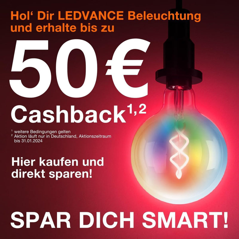 LEDVANCE SMART+ WIFI Unterschrankleuchte, rund, weiss, 6,5W, 375lm, 83mm, regulierbares Weisslicht,