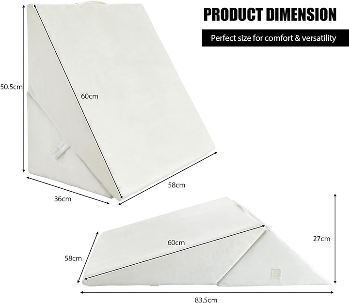 GIANTEX Keilkissen Bett Multifunktions-Keilkissen, Rückenkissen Memory Foam, Bücherkissen Lesekissen