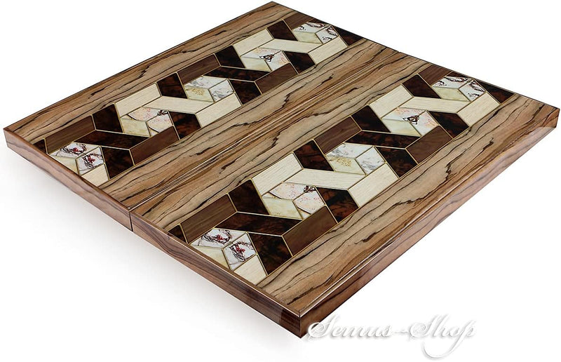 Luxus Backgammon TAVLA Intarsien Look XXL