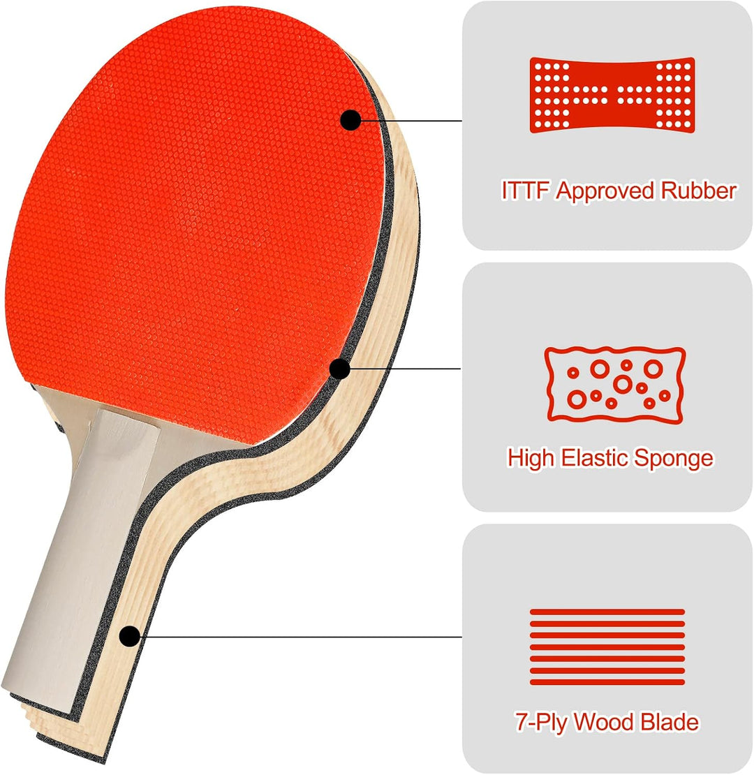 Tischtennis Set - Tischtennis Gesetzt,Instant Tischtennis-Set,Ausziehbares Tischtennisnetz Set mit 1