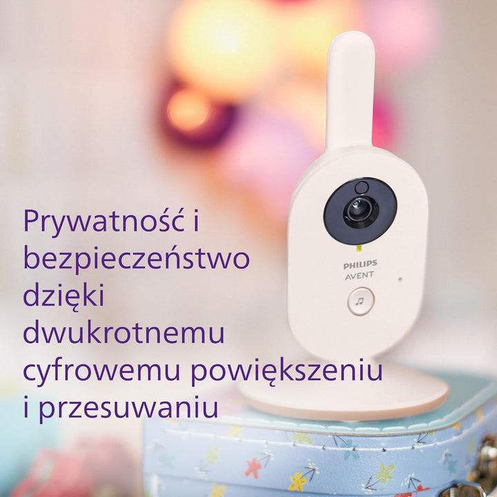 Kindermädchen Video Philips Avent Advanced - Babyphone mit Bild und Ton, Farbe: Coral Cream, 2,8" Di
