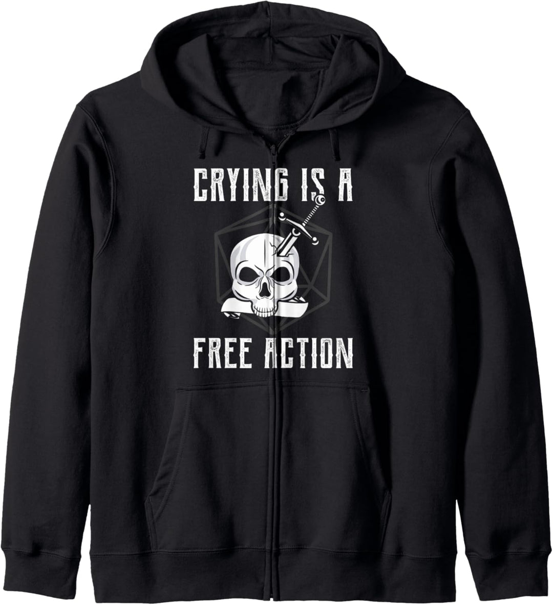 "Crying Is A Free Action"-Schädel, Humor Zitat Kapuzenjacke