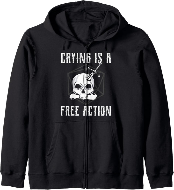"Crying Is A Free Action"-Schädel, Humor Zitat Kapuzenjacke