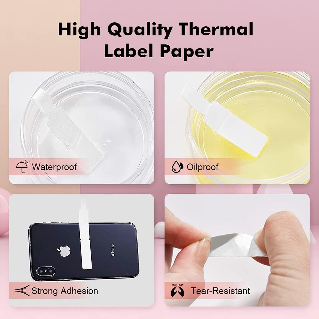 Etikettierband für NIIMBOT D11/D110/D101 Drucker, 3 Rollen (insgesamt 195 Stück) D11 Kabel Thermoauf