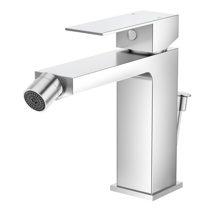Faustina Einhelmischer Bidet-Armatur Toilette mit Zugstange und Ablaufgarnitur, Bidetmischer Einhebe